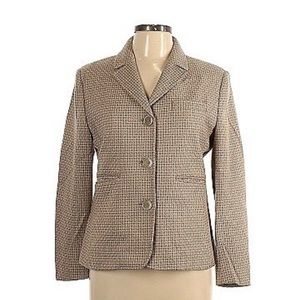 ZANELLA size 10 tan 100 % wool jacket blazer in excellent condition